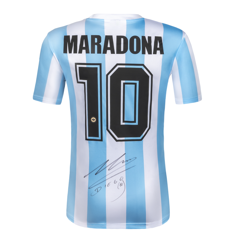 Diego Maradona Personally Signed Argentina 1986 World Cup Home Shirt