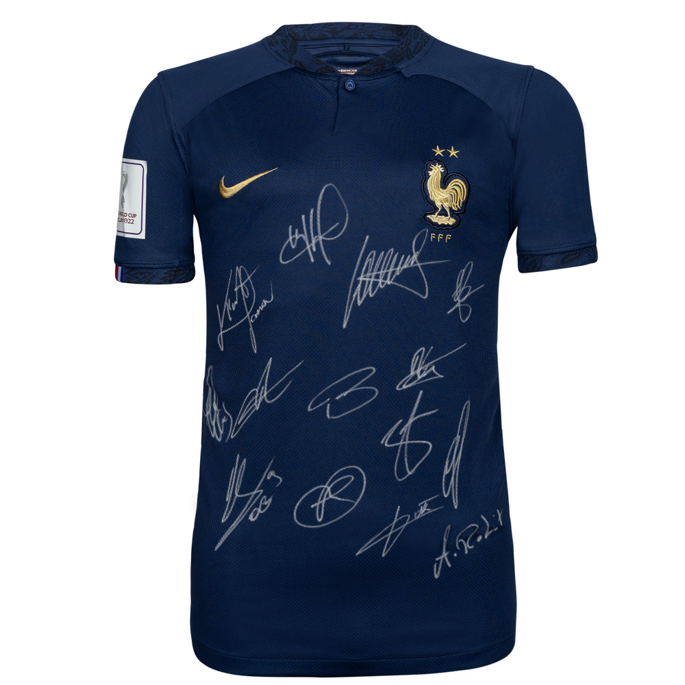 France Stars Personally Signed FIFA World Cup 2022 Edition Home Shirt