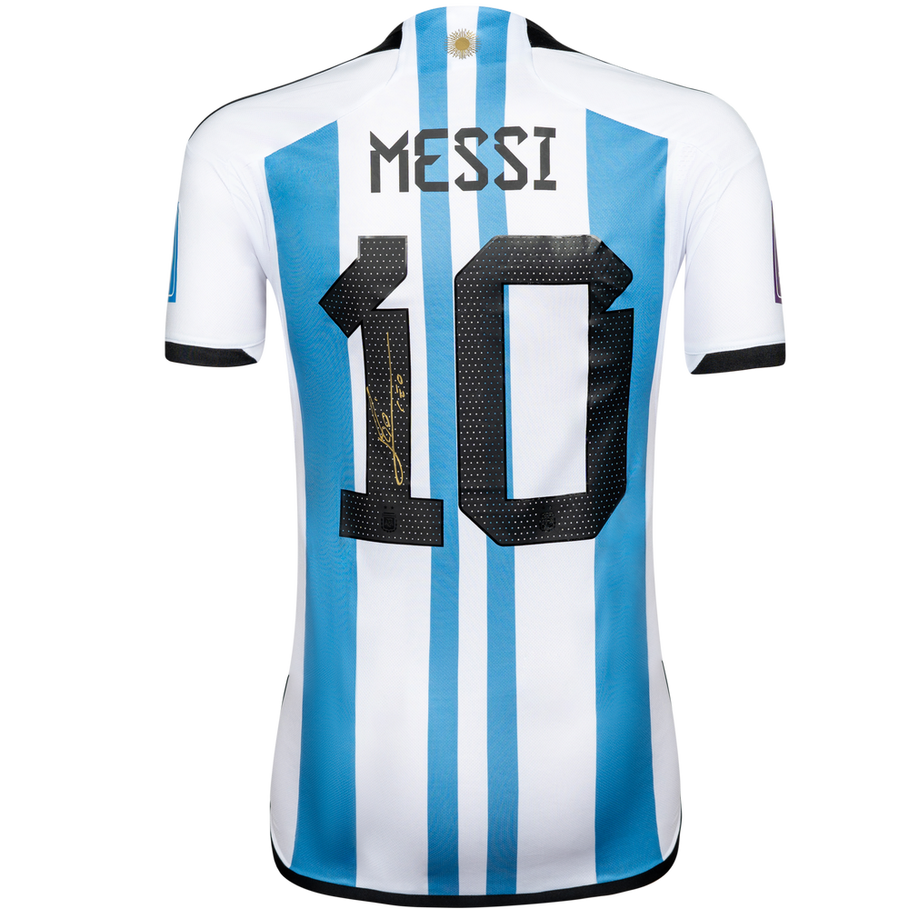 Lionel Messi Personally Signed Argentina FIFA World Cup 2022 Edition Home Shirt