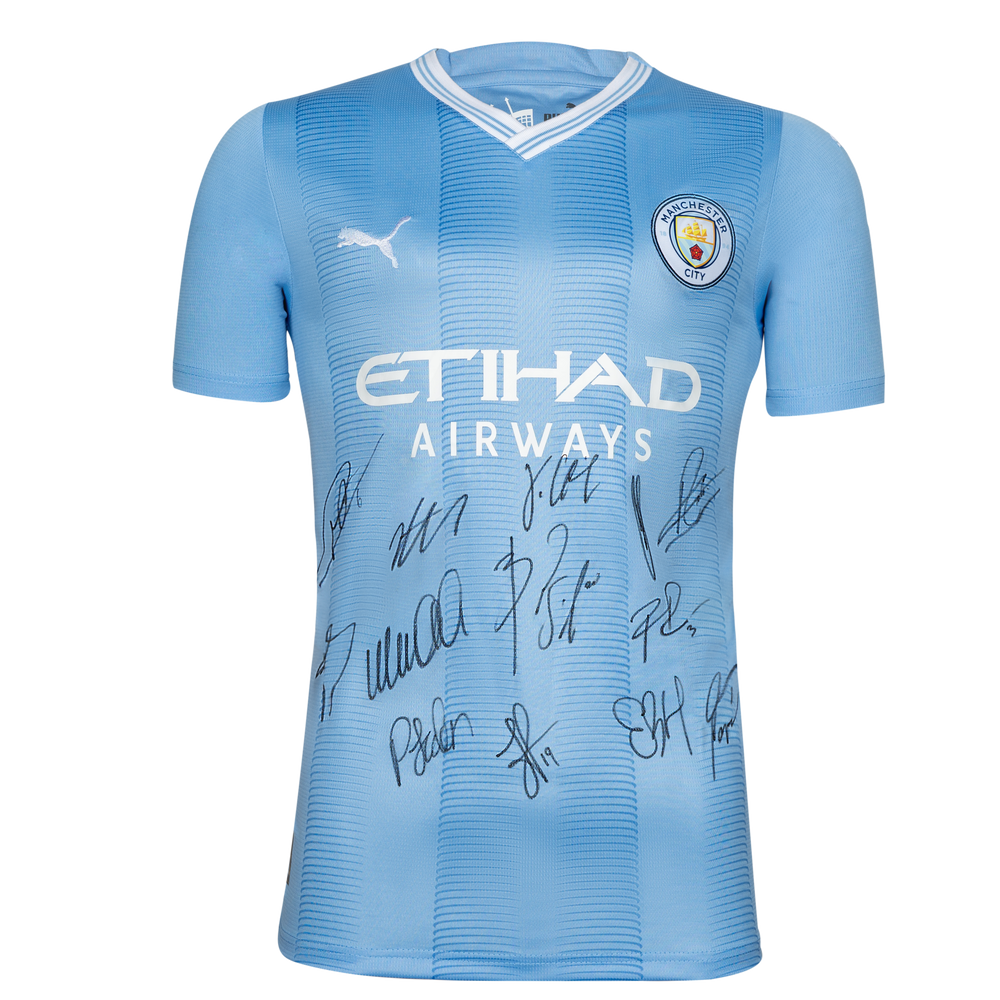 Manchester City Stars Personally Signed 2023-2024 Home Shirt