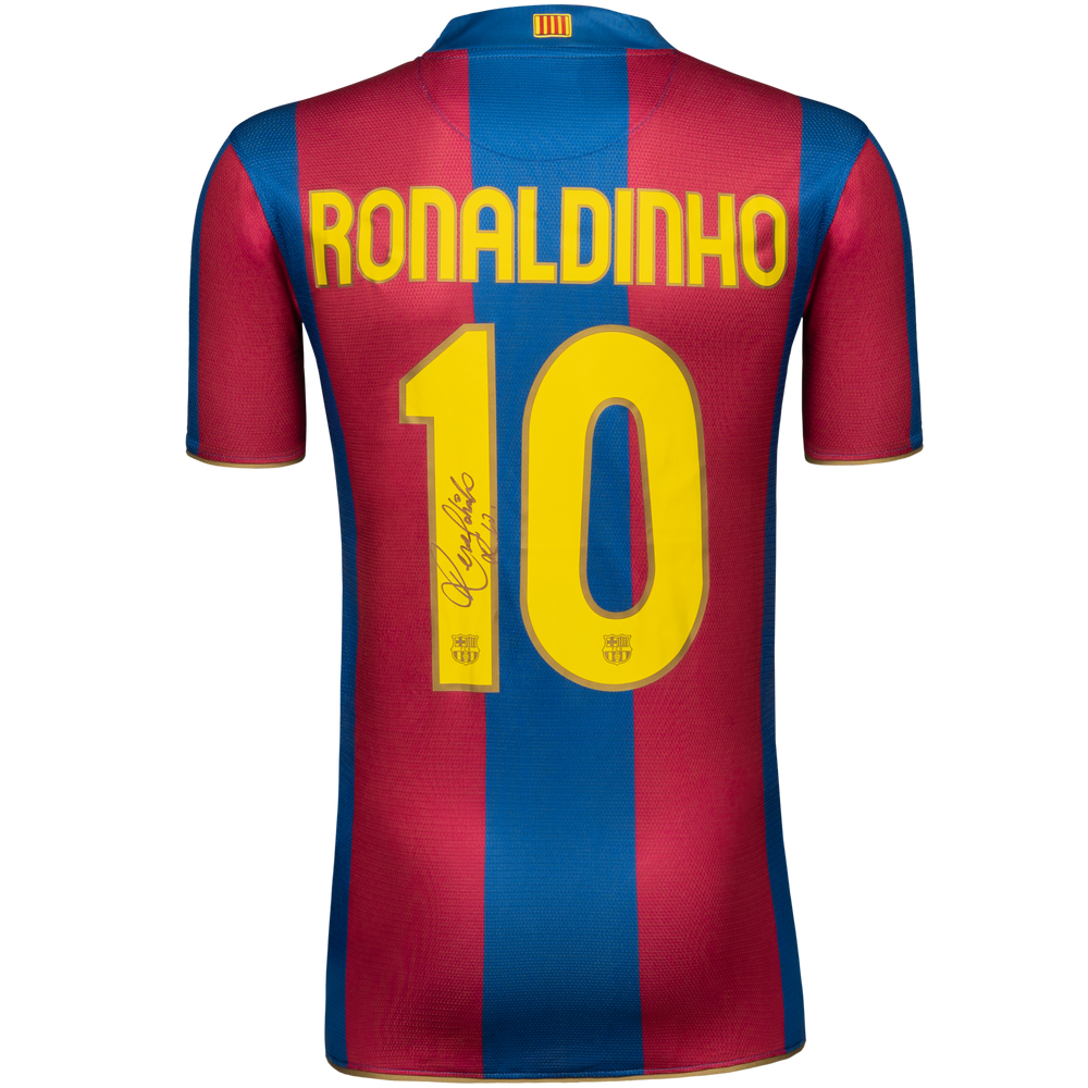 FC Barcelona Home Shirt Personally Signed by Ronaldinho